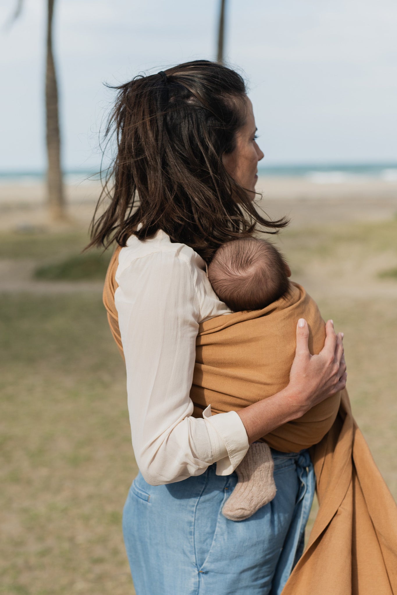 Boba Ring Sling Baby Carrier Rye Brown